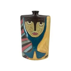 Ceramic Vase depicting Faces, numbered 203/500